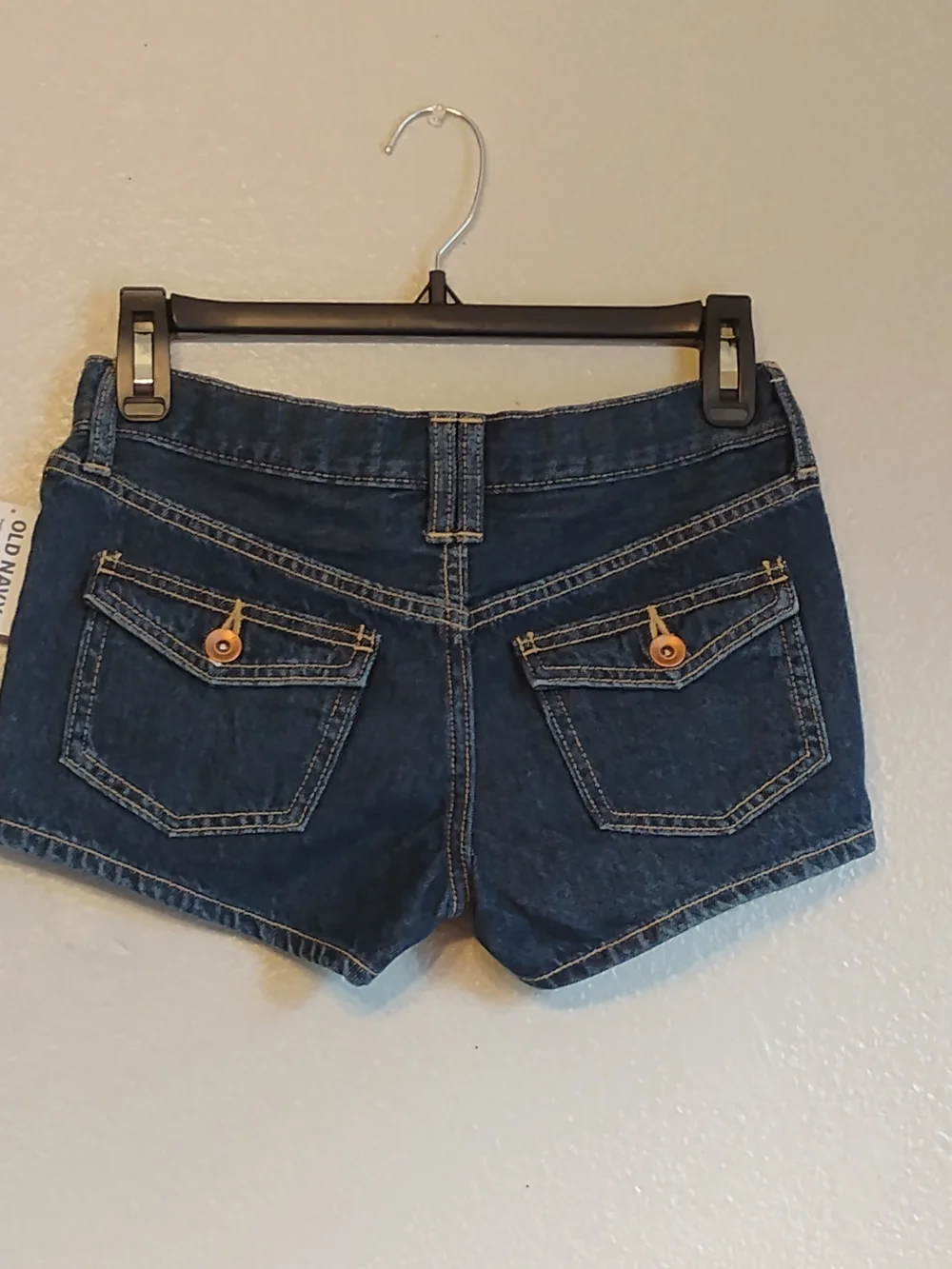 Old Navy Girls Size 10 Low Rise Utility Denim Jean Shorts Dark Wash NWT 2”